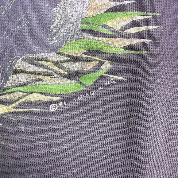 Vintage 90s Panda Graphic T-Shirt Black Bamboo Print Men’s Medium Wildlife - Picture 5 of 7